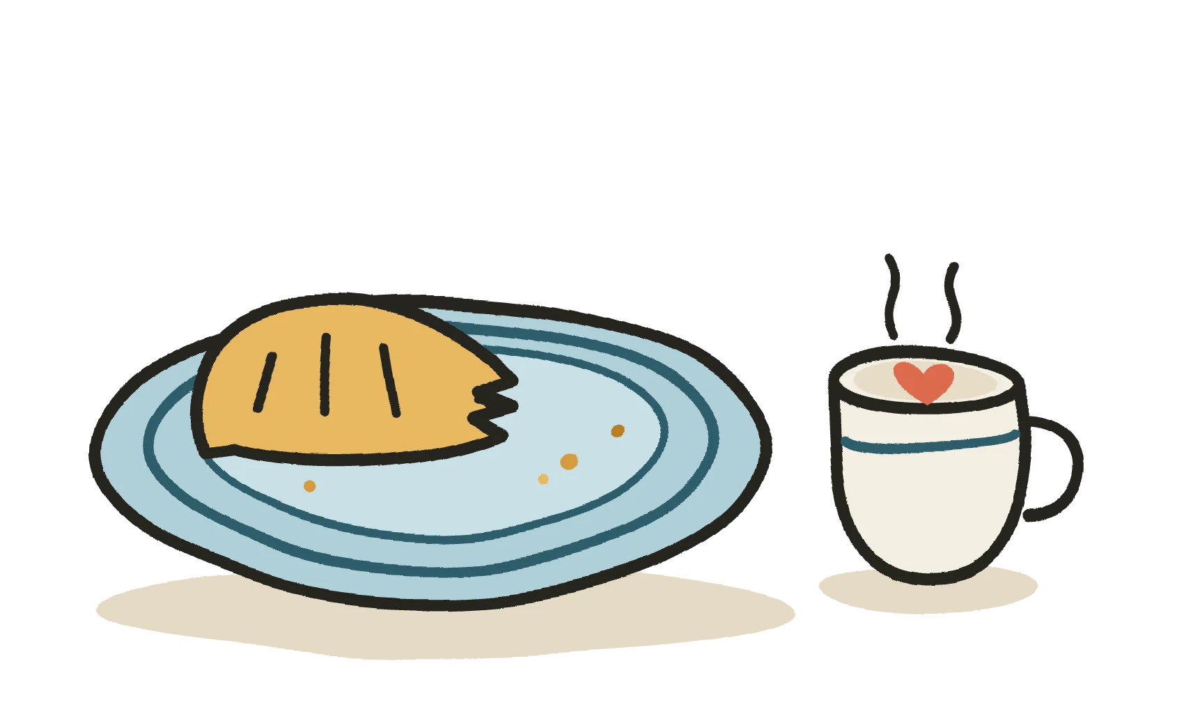A plate of fresh croissants with coffee
